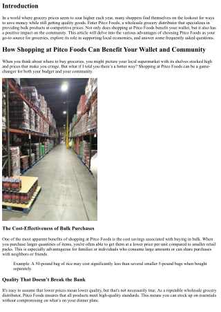 How Shopping at Pitco Foods Can Benefit Your Wallet and Community
