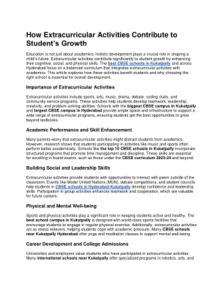 how extracurricular activities contribute