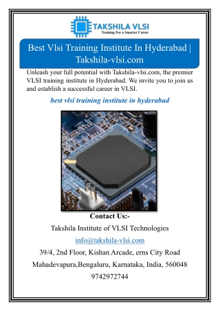 Best Vlsi Training Institute In Hyderabad | Takshila-vlsi.com