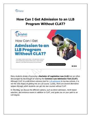 How Can I Get Admission to an LLB Program Without CLAT