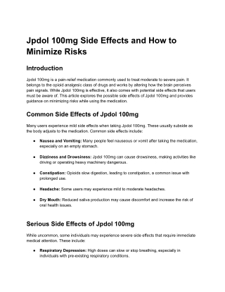 jpdol 100mg side effects and how to minimize risks