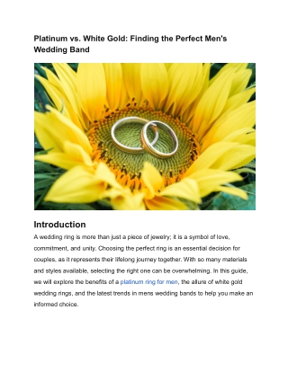 Why Platinum Rings for Men Are the Ultimate Symbol of Strength and Commitment