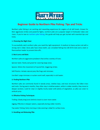 Beginner Guide to Northern Pike Fishing Tips and Tricks