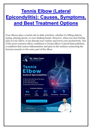 Tennis Elbow - Dr. Amey Swar