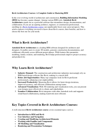 revit architecture courses a complete guide