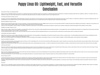 puppy linux os lightweight fast and versatile