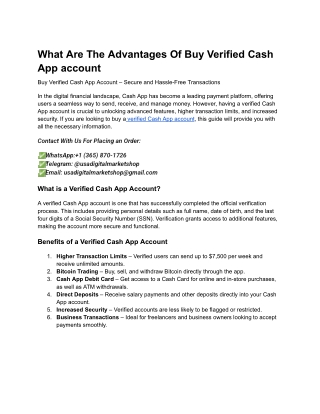 Buy Verified Cash App Account – Secure and Hassle-Free Transactions