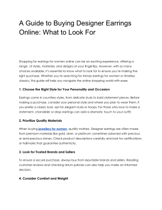 A Guide to Buying Designer Earrings Online_ What to Look For