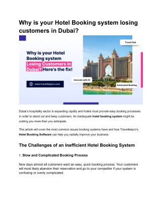 Why is your hotel booking system losing customers in Dubai_