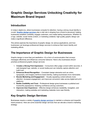 graphic design services unlocking creativity
