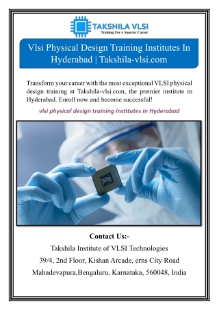 Vlsi Physical Design Training Institutes In Hyderabad | Takshila-vlsi.com