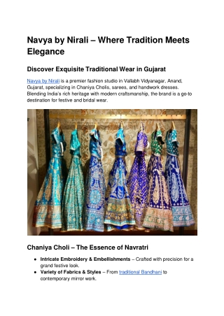 Navya by Nirali – Where Tradition Meets Elegance