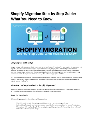 Shopify Migration Step-by-Step Guide: What You Need to Know