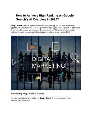 how to achieve high ranking on google search