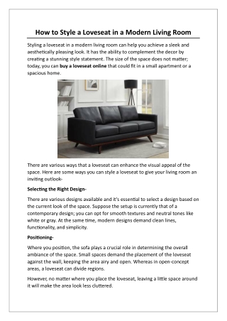 How to Style a Loveseat in a Modern Living Room
