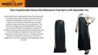 Extra Long Reusable Heavy Duty Waterproof Vinyl Apron