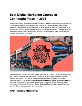 Digital Marketing Course in Connaught Place