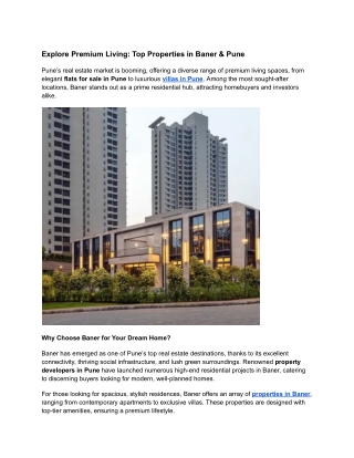 Explore Premium Living_ Top Properties in Baner & Pune