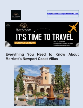 Marriott’s Newport Coast Villas - Bon Voyage Vacation Services