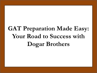 Master GAT Test Preparation Easily – Dogar Brothers
