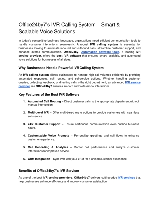 Office24by7s IVR Calling System Smart and Scalable Voice Solutions.docx Google Docs