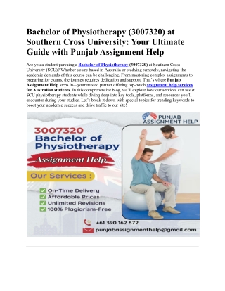 bachelor of physiotherapy 3007320 at southern