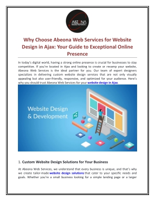 why choose abeona web services for website design