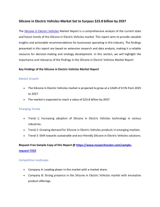 Silicone in Electric Vehicles Market analysis 2037