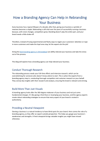 How a Branding Agency Can Assist in Rebranding Your Business