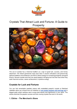 crystals that attract luck and fortune a guide