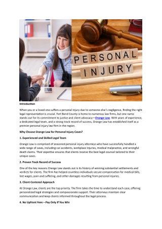 How to Choose the Best Personal Injury Lawyer in Fort Bend County