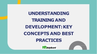 training and development