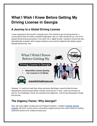 What I Wish I Knew Before Getting My Driving License in Georgia