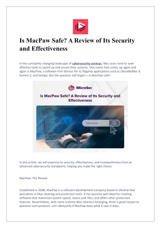 Is MacPaw Safe? A Review of Its Security and Effectiveness