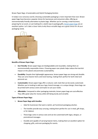 Brown Paper Bags