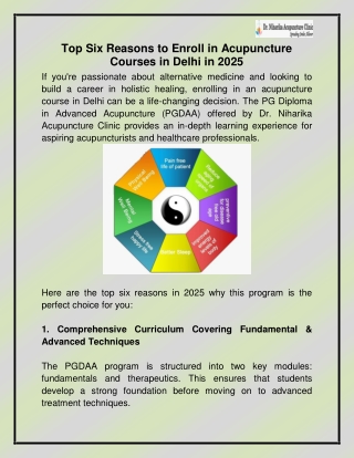 Acupuncture Courses in Delhi