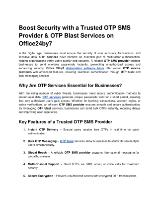 Boost Security with a Trusted OTP SMS Provider  OTP Blast Services on Office24by7.docx  Google Docs