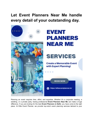 Let Event Planners Near Me handle every detail of your outstanding day