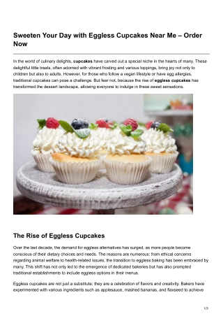 Sweeten Your Day with Eggless Cupcakes Near Me Order Now