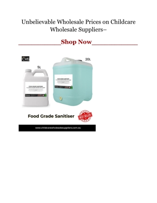 Childcare Wholesale Suppliers- Best Wholesale Prices