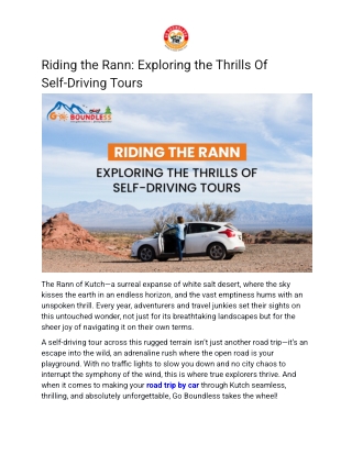 riding the rann exploring the thrills of self