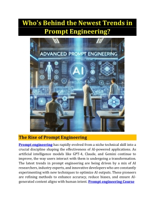 Prompt Engineering Course | Prompt Engineering Training in India
