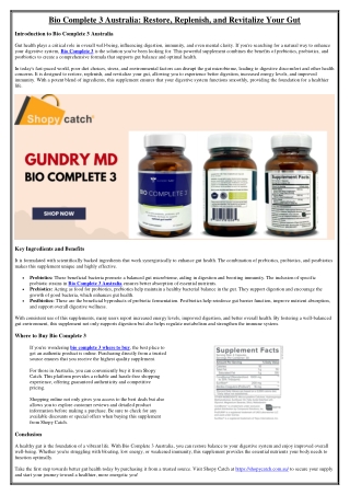bio complete 3 australia restore replenish