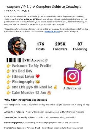 instagram vip bio a complete guide to creating
