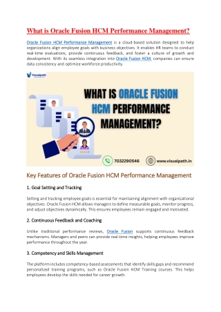 what is oracle fusion hcm performance management
