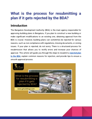 What is the process for resubmitting a plan if it gets rejected by the BDA_Gr Group