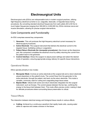 Electrosurgical Units
