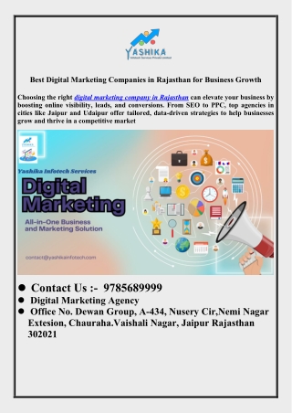 Best Digital Marketing Companies in Rajasthan for Business Growth