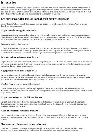 Les erreurs à éviter lors de l'achat d'un coffret spiritueux