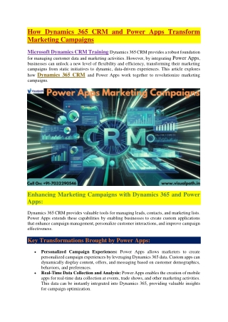 Dynamics CRM Online Training - MS Dynamics CRM Training